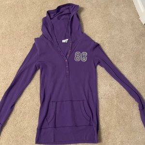 VS Pink Hooded Henley: purple
